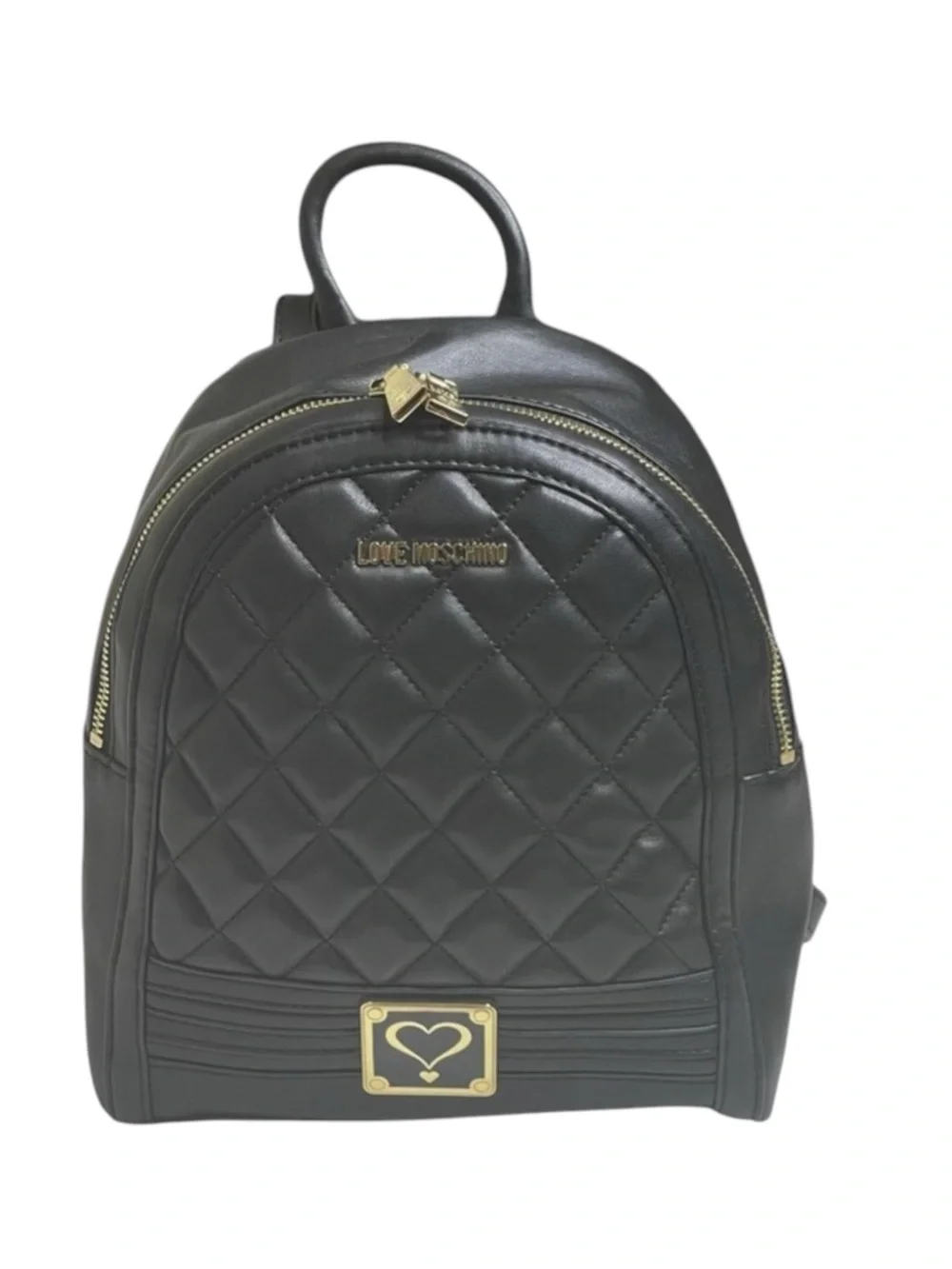 new Love Moschino ❤︎︎ Quilted Logo Hardware Backpack ❤︎︎ Black Gold Hardware ❤︎︎